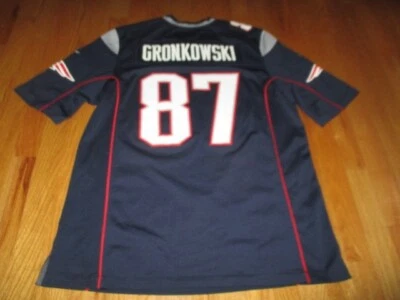 Camiseta de fútbol americano Nike jugadores de la NFL ROB GRONKOWSKI No.87 NUEVOS PATRIOTAS DE INGLATERRA (LG) Foto 1 de 4