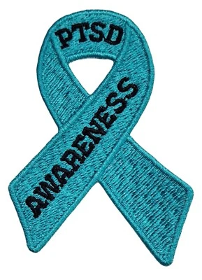 PTSD, Panic/Anxiety Disorder, Awareness Ribbon Embroidered Iron on Patch - Image 1 of 4