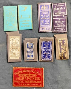Old sewing needles paper cases 9 packs - Picture 1 of 24