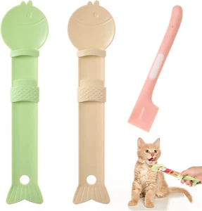 3 PCS Cat Treat Spoon, Cat Strip Feeder Spoon, Cat Spoon for Wet Treats Dispense - Picture 1 of 12