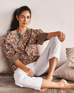 j.jill purejill kalamkari kimono top 1X plus hand printed organic indian cotton - Picture 1 of 14