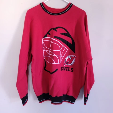 Vintage Legends Athletic NJ Devils Embroided  Crewneck Sweatshirt Size L USA Cover
