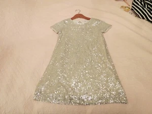 GB Girls silver sequin dress size m - Picture 1 of 4