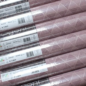 6 Rolls Pink Maroon Wallpaper Metallic Diamond Geometric Textured Vinyl Thick - Picture 1 of 10