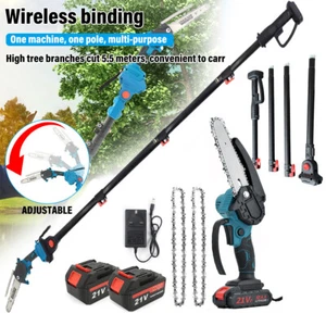Telescopic Pole Chainsaw Long Reach Electric Tree Pruner Trimmer Branch Cutter - Picture 1 of 14