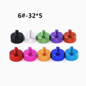 UNC 6#-32*5 Aluminium alloy Flat Knurled Thumb Screw PC Case Handgrip Bolt Color - Picture 1 of 5