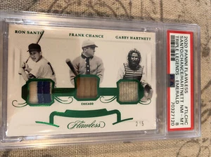 2020 Panini Flawless Triple Legends Emerald Ron Santo Chance Hartnett /5 PSA 8 - Picture 1 of 3