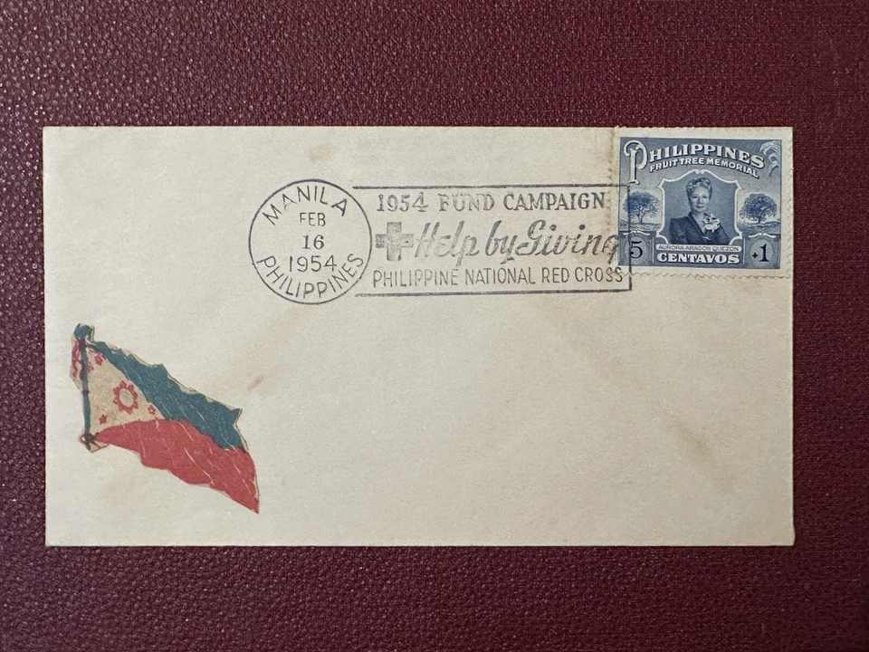 1954 Philippines COVER FUND CAMPAIGN NATIONAL RED CROSS MANILA POSTMARK - Image 1 of 2