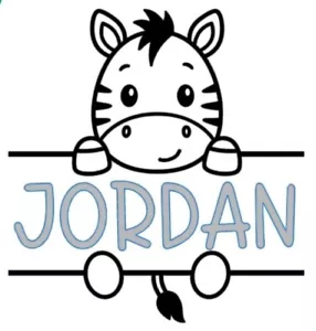 Personalized Baby Zebra Name Wall Decal- Wall Decor for Boys Or Girls Room - Picture 1 of 6