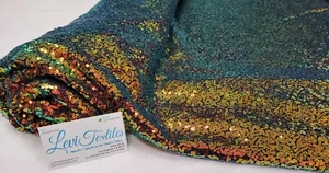 Iridescent Lavender Glitz Sequins Fabric / 3mm Sequin on Poly Mesh BTY  - Picture 1 of 7