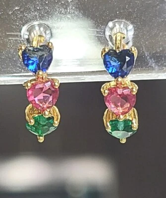 18K Laminated Gold w Zircon Hoops for Women / Girls / FREE Shipping - Image 1 of 3