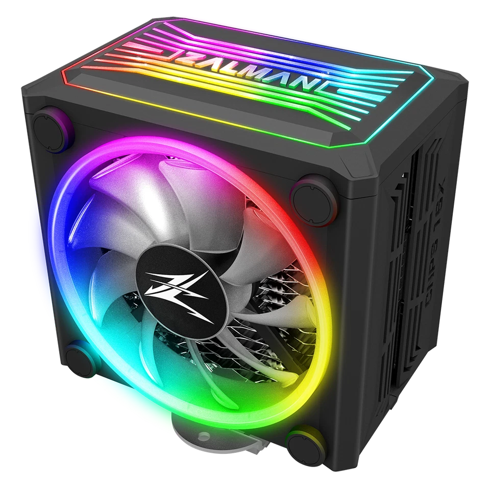 Zalman CNPS16X ARGB CPU PC Tower Cooler with Dual 120mm ARGB PWM Fans in Black - Image 1 of 4