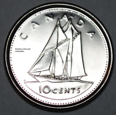 Canada 2002 P  BU Nice UNC 10 cent Canadian Dime from mint roll - Image 1 of 2