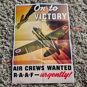 1944 WW2 US RAAF AIR CREW PILOT AIRPLANE BOMB VINTAGE WAR PROPAGANDA POSTER E101 - Picture 1 of 11