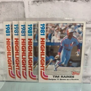 1982 Topps Baseball Tim Raines '81 Highlight #3 5 Card Lot - Picture 1 of 3