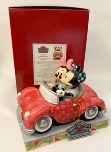 Disney Traditions Jim Shore Mickey & Minnie in Red Car A Lovely Drive Figurine - Picture 1 of 3