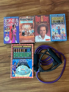 Richard Simmons Sweating To The Oldies 4 VHS Tapes Cookbook & Rope Day By Day - Imagen 1 de 10