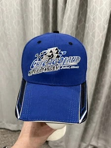 Chicagoland Speedway Joliet Illinois Hat Cap Royal Blue w BlackWhite Bill Acents - Picture 1 of 11