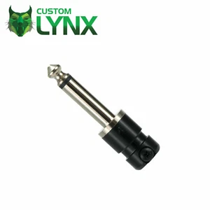 KMMK SPS4BK SquarePlug. Black Straight Mono Jack. 1/4", 6.35mm. Solder Connector - Picture 1 of 4