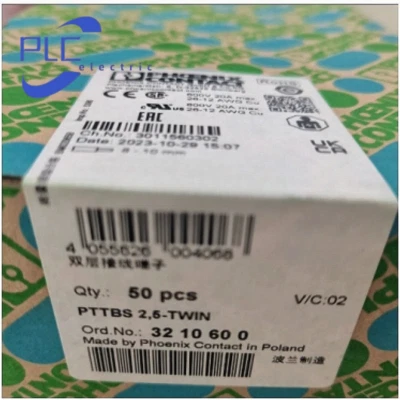 3210600 10PCS NEW PTTBS 2.5-TWIN Phoenix Double Terminal 800V 20A Gray - Image 1 of 2
