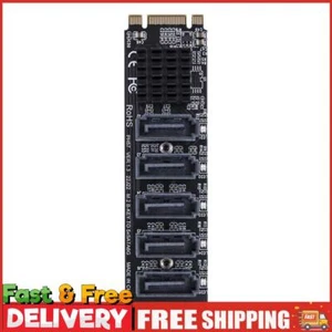 M.2 MKEY PCI-E Expansion Card SATA3.0 Adapter Converter (NGFF to 5-port SATA) ~ - Bild 1 von 6