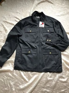 New Tunellus mens pockets bomber jacket Sz XL  Navy Rayon - Picture 1 of 4