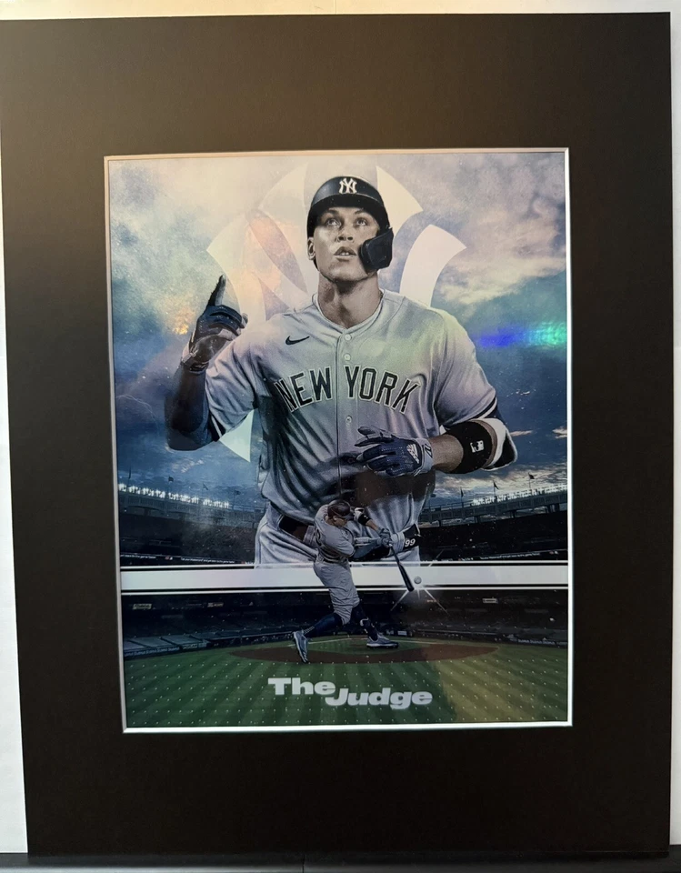 Aaron Judge Yankees NewYork MLB Holographic 11x14 Matted Frame - Image 1 of 4