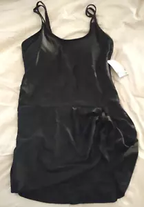 Womens 1 Piece Swim Dress Swimsuit Padded Adjustable Straps Black XXL Plus NWT - Picture 1 of 8