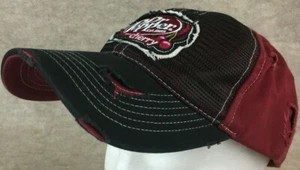 Dr Pepper Cherry Distressed Hat Cap Adjustable Soda Advertising Black Maroon - Picture 1 of 10
