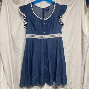 Disney Die Schöne und das Biest Damen-Jeanskleid Größe Large mit weißer Spitze - Bild 1 von 7