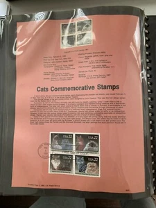 USPS Souvenir Page Scott 2372-2375 1988 cats stamps - Picture 1 of 1