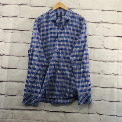 ZACHARY PRELL GOLF Shirt Mens Large Long Sleeve Plaid Linen Blend Button Down - Image 1 of 4