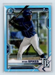 Ryan Spikes 2021 Bowman Draft #BDC-63 Chrome Sky Blue Refractor - Picture 1 of 2