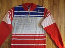 santini cycling striped vintage red white blue wool shirt cycling bike Italy