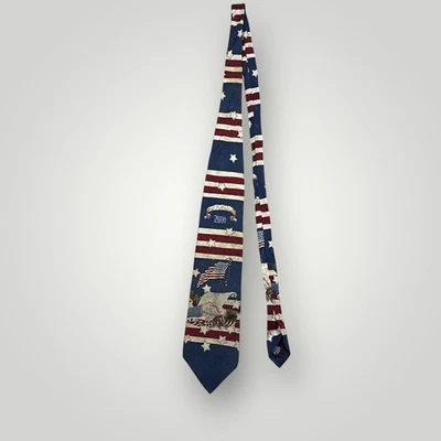 Corbata vintage Tango de Max Raab para hombre patriótica milenio 2000 bandera águila EE. UU. 90s Foto 1 de 4