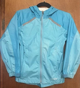 L.L. Bean Youth Kids Rain Jacket Shell Blue Aqua Sz: L 6X/7 - Picture 1 of 5