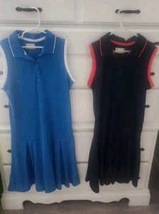 Lot Of 2 Jack Nicklaus Golf Tennis Dresses Girls XL 18 20 Blue Navy Sleeveless - Picture 1 of 8