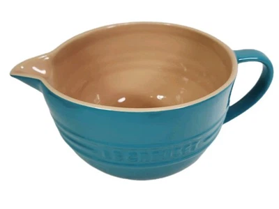 Tazón de batería de gres Le Creuset Teal 10,52 con boquilla y mango VER fotos Foto 1 de 4