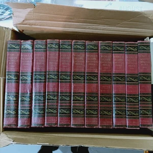VINTAGE WORLD SCOPE ENCYCLOPEDIA SET 1948 Complete Red/Gold Decor Bookshelf. - Picture 1 of 21