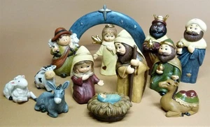 13 TLG KRIPPEN SET KRIPPENFIGUREN KRIPPE NEU WEIHNACHTEN X MAS CHRISTKIND ADVENT - Bild 1 von 7