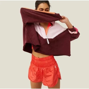 Free People The Way Home Running Shorts Active Sporty Gym Coral Red Size M NWOT - Picture 1 of 10