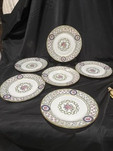 haviland limoges louveciennes Set Of 6 Luncheon Plates 8 5/8 In - Picture 1 of 15