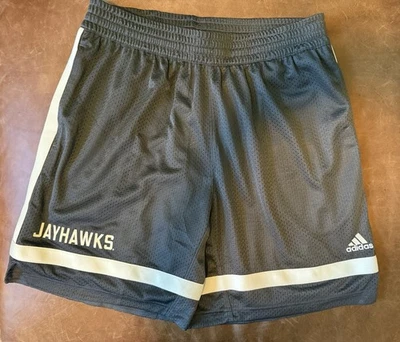Men's Adidas Kansas Jayhawks Basketball Practice Shorts-LARGE-Gray-NWT - Image 1 of 3
