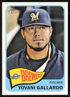 2014 Topps Heritage Yovani Gallardo #349 Milwaukee Brewers - Image 1 of 2