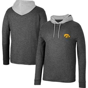 Men's Colosseum Black Iowa Hawkeyes Ballot Waffle-Knit Thermal Long Sleeve - Picture 1 of 3