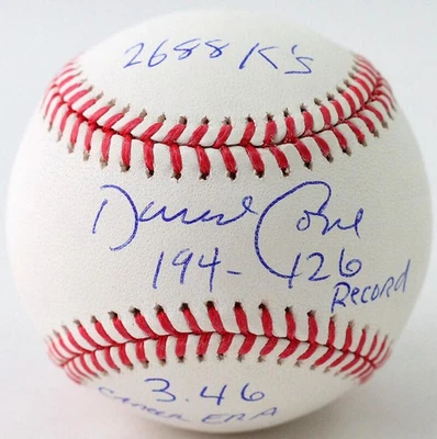 David Cone Autographed Rawlings OML Baseball w/ 3 Stats - JSA W Auth *Blue - Image 1 of 4