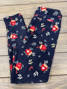 Leggings natalizi Lularoe S/M Navy con ornamento festivo e stampa canna di caramelle - Foto 1 di 2