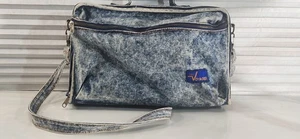 Lebo Denim Voyager 1980s Vintage Cassette Tape Carrying Case Shoulder Bag - Bild 1 von 7