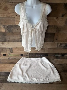 NWT Princess Polly Mavie Satin Tie Top in Champagne, Size 6 - Picture 1 of 8