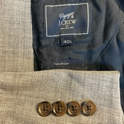 Jaqueta casaco esportivo masculina J.Crew Voyager Thompson blazer 40L cinza 100% lã - Imagem 1 de 4